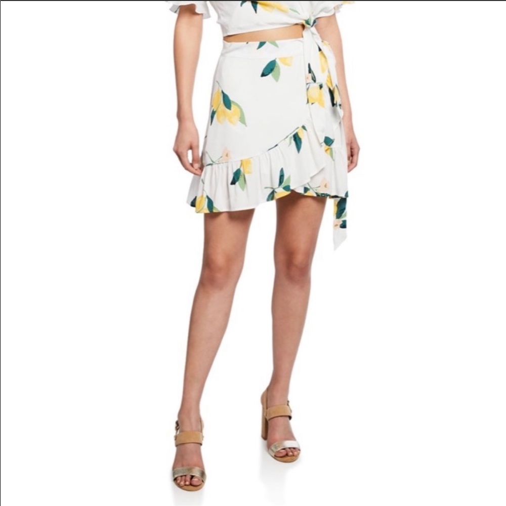 Rails Etienne Lemon Print Wrap Skirt
